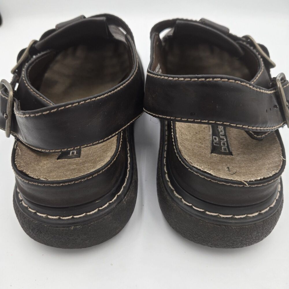 Y2K VTG No Boundaries 10 Haley Chunky Sandals Brown Leather Platform 90s Grunge - Picture 11 of 12